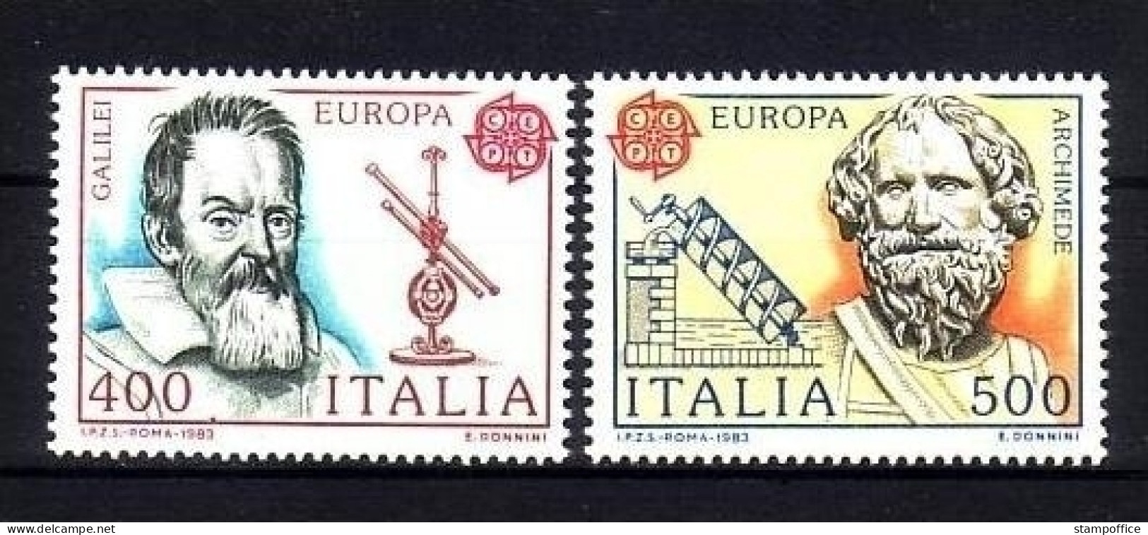 ITALIEN MI-NR. 1842-1843 POSTFRISCH(MINT) EUROPA 1983 GROSSE WERKE GALILEI ARCHIMEDES - 1983