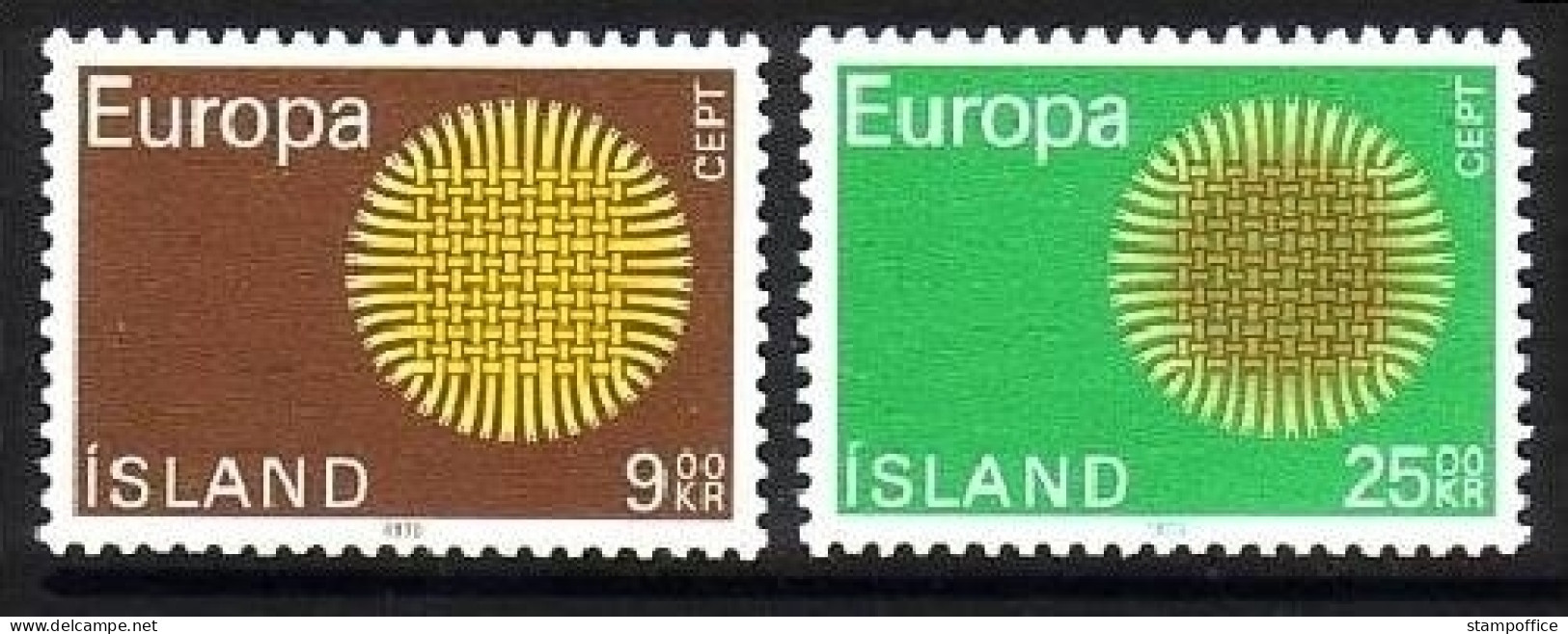 ISLAND MI-NR. 442-443 POSTFRISCH(MINT) EUROPA 1970 SONNENSYMBOL - 1970