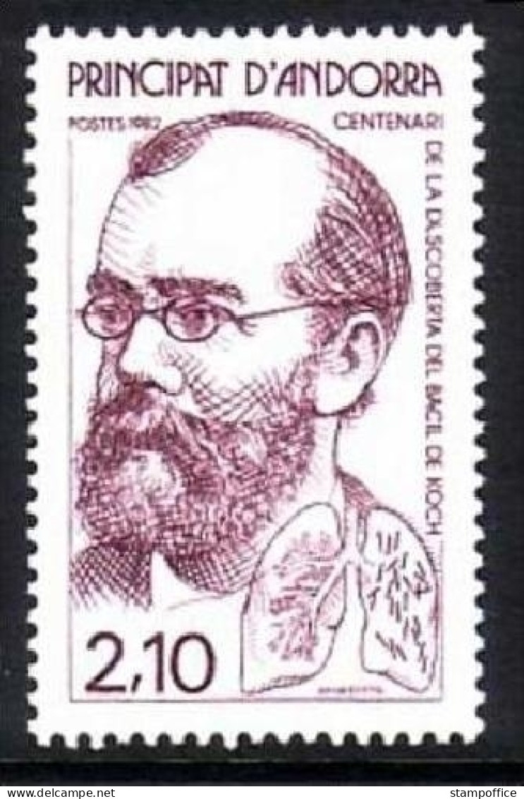 ANDORRA FRANZÖSISCH MI-NR. 329 POSTFRISCH(MINT) ROBERT KOCH - TUBERKULOSE 1982 - Nuevos