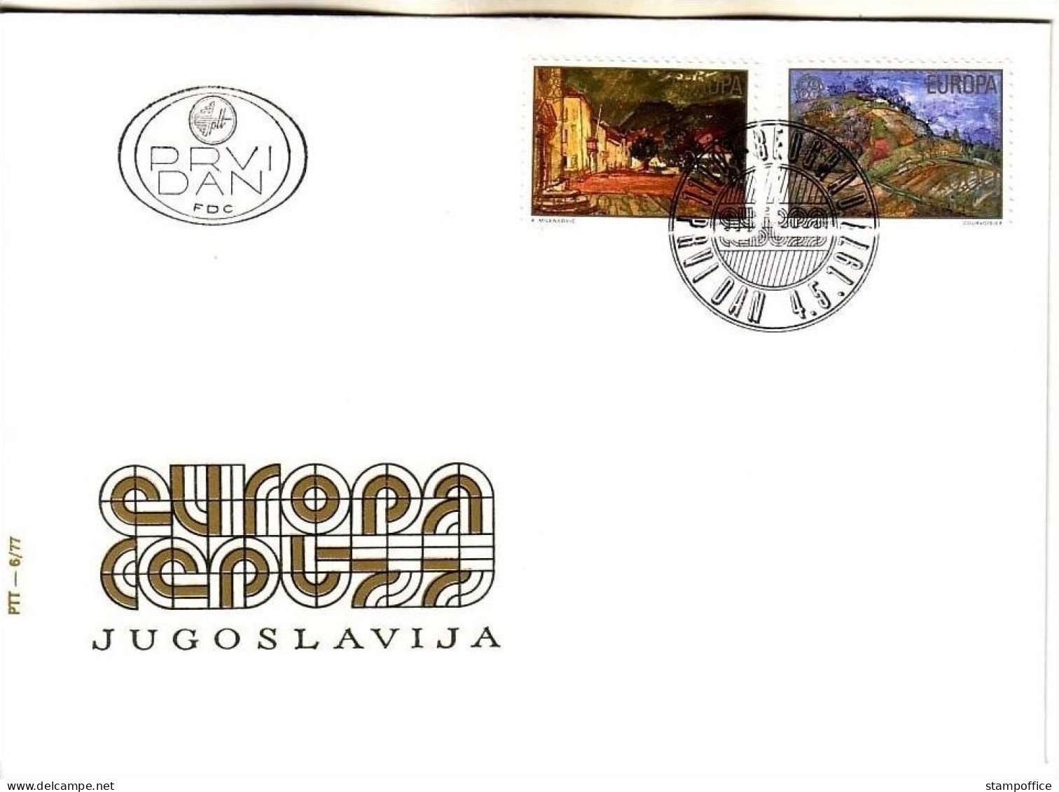 JUGOSLAWIEN MI-NR. 1684-1685 FDC EUROPA 1977 LANDSCHAFTEN GEMÄLDE - 1977