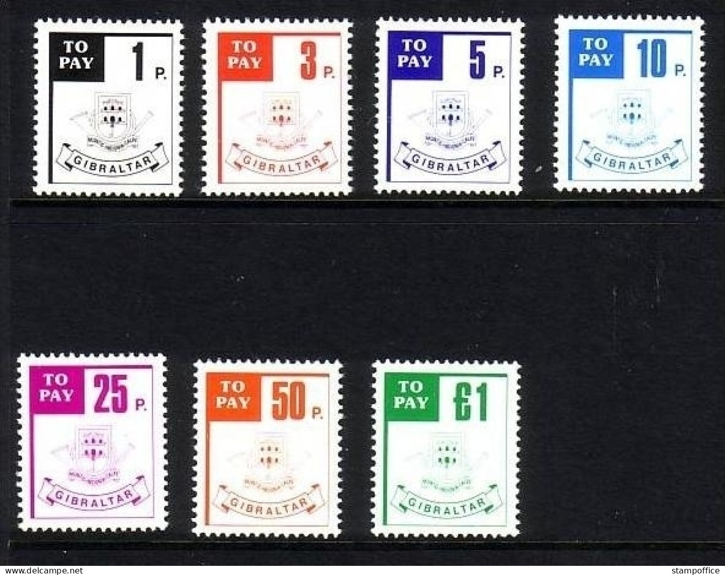 GIBRALTAR MI-NR. 13-19 POSTFRISCH(MINT) TO PAY - PORTOMARKEN - POSTEMBLEM - Gibraltar