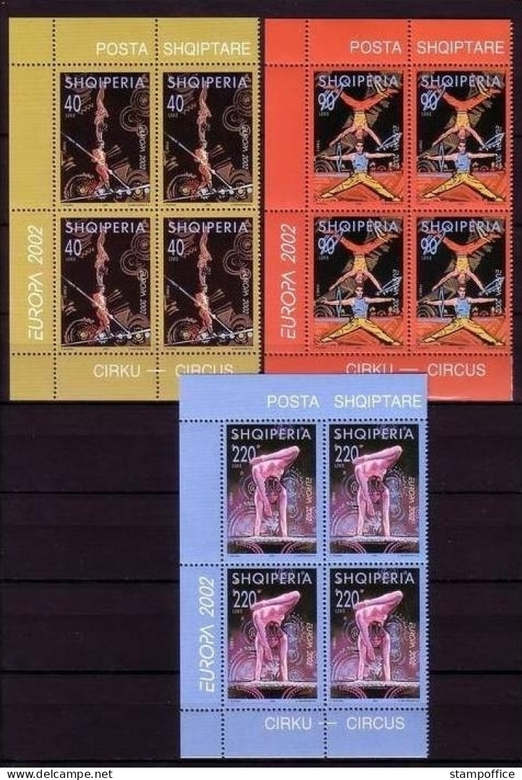 ALBANIEN MI-NR. 2866-2868 POSTFRISCH(MINT) 4er Block EUROPA 2002 ZIRKUS JONGLEUR AKROBATIK - 2002