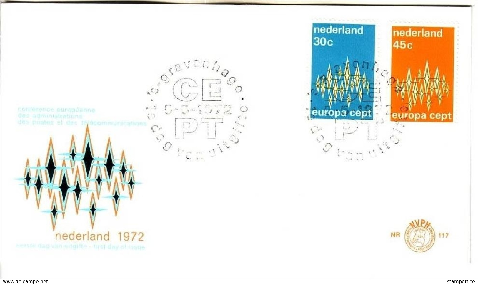 NIEDERLANDE MI-NR. 987-988 FDC EUROPA 1972 STERNE - 1972