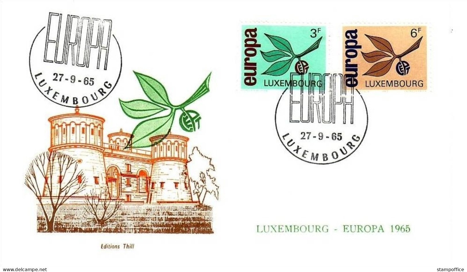 LUXEMBOURG MI-NR. 715-716 FDC CEPT 1965 ZWEIG - 1965