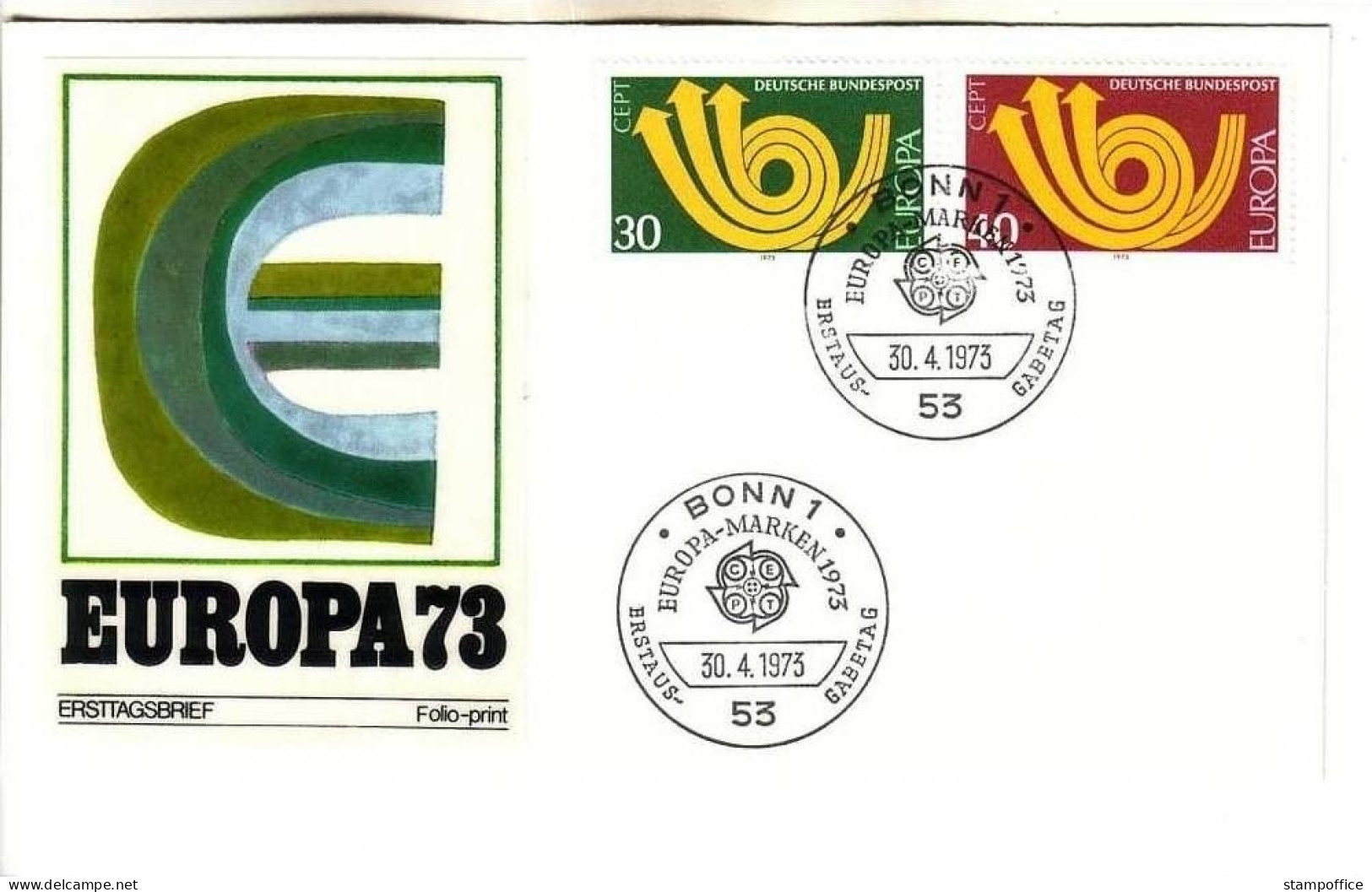 DEUTSCHLAND MI-NR. 768-769 FDC EUROPA 1973 POSTHORN - 1973