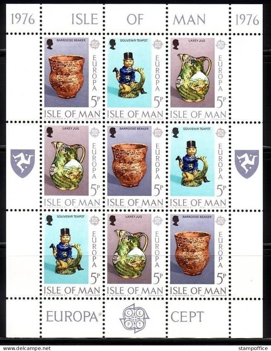 INSEL MAN MI-NR. 82-87 POSTFRISCH(MINT) KLEINBOGENSATZ EUROPA 1976 KUNSTHANDWERK - 1976