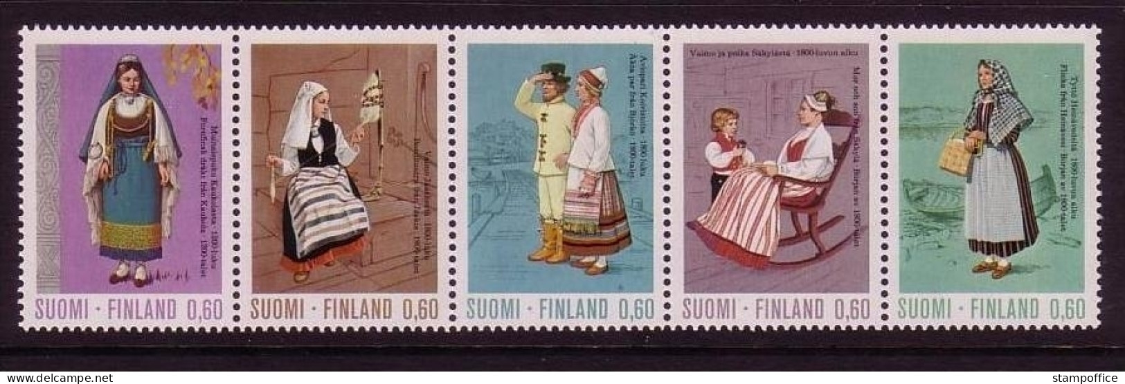 FINNLAND MI-NR. 733-737 POSTFRISCH(MINT) 5er Streifen Gefaltet - TRACHTEN 1973 - Ungebraucht