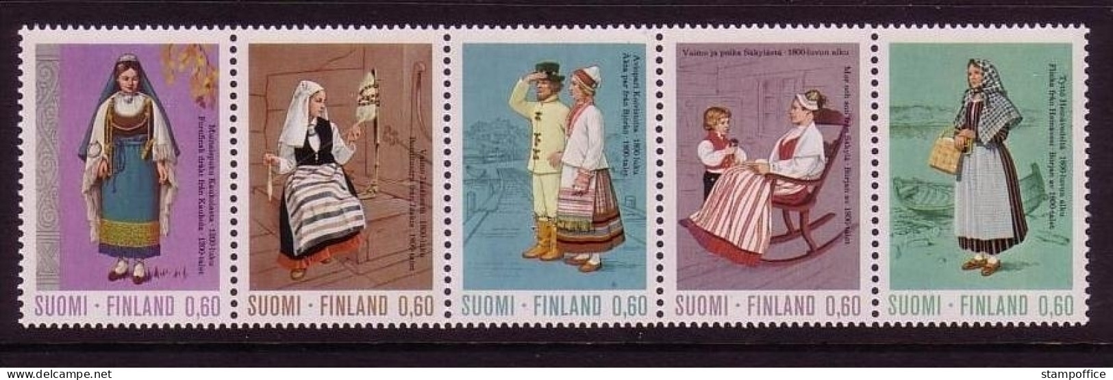 FINNLAND MI-NR. 733-737 POSTFRISCH(MINT) 5er Streifen Gefaltet - TRACHTEN 1973 - Unused Stamps