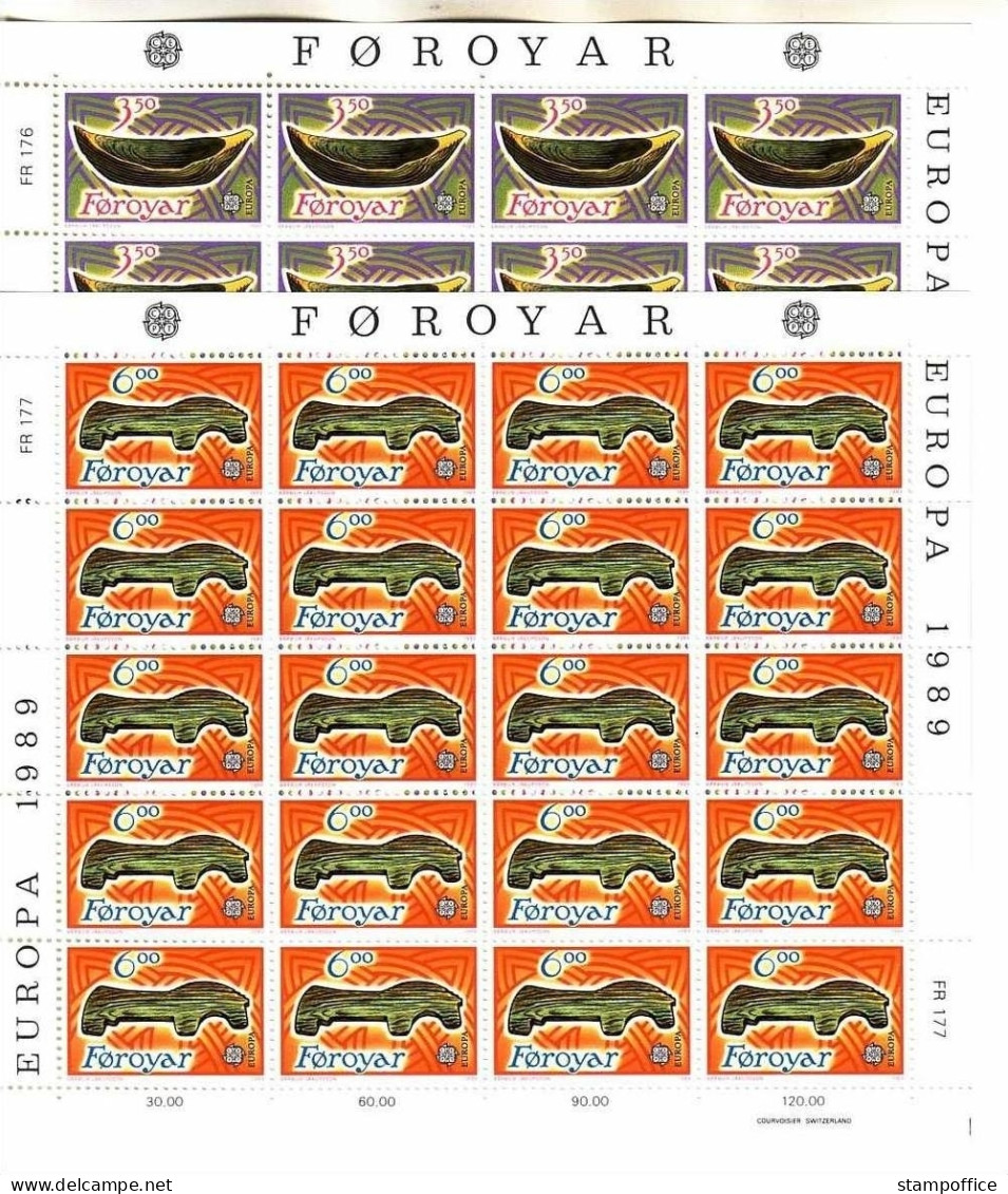 FÄRÖER MI-NR. 184-185 KLEINBOGENSATZ POSTFRISCH(MINT) EUROPA 1989 KINDERSPIELE HOLZSCHIFF HOLZPFERD - 1989