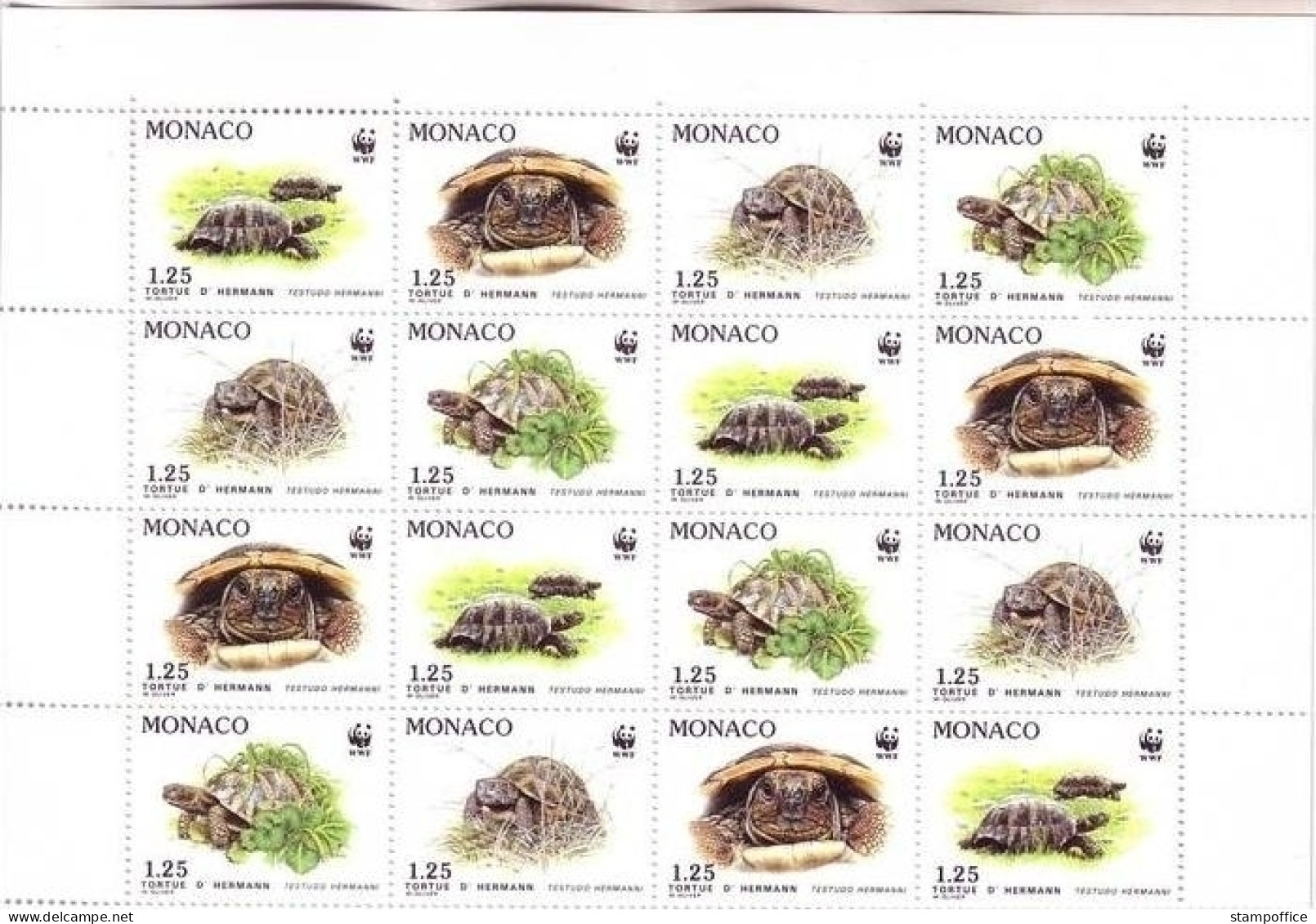 MONACO 2046-2049 POSTFRISCH(MINT) Kleinbogen - GRIECHISCHE LANDSCHILDKRÖTE WWF - Schildkröten