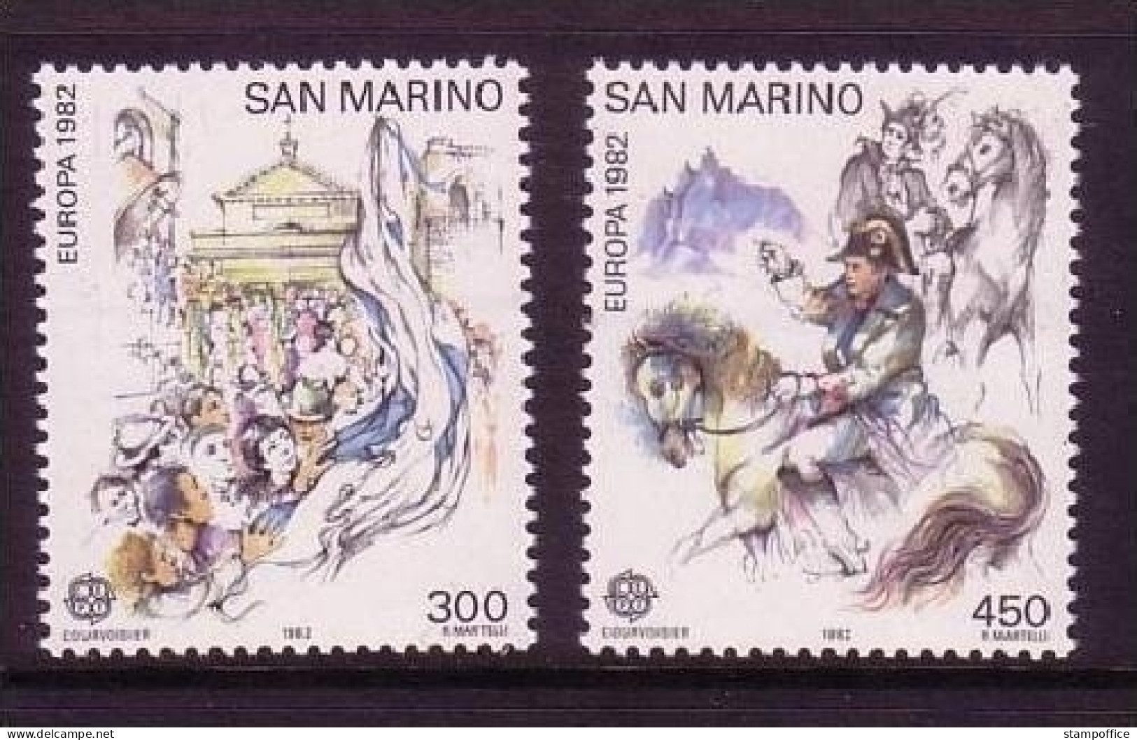 SAN MARINO MI-NR. 1249-1250 POSTFRISCH(MINT) EUROPA 1982 - HISTORISCHE EREIGNISSE NAPOLEON AUF PFERD - 1982