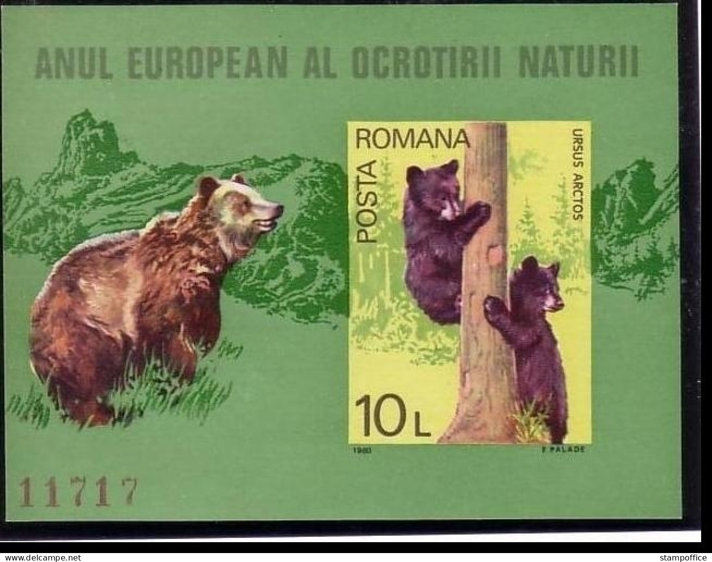 RUMÄNIEN BLOCK 168 POSTFRISCH EUROPÄISCHES NATURSCHUTZJAHR 1980 BRAUNBÄREN - Bears