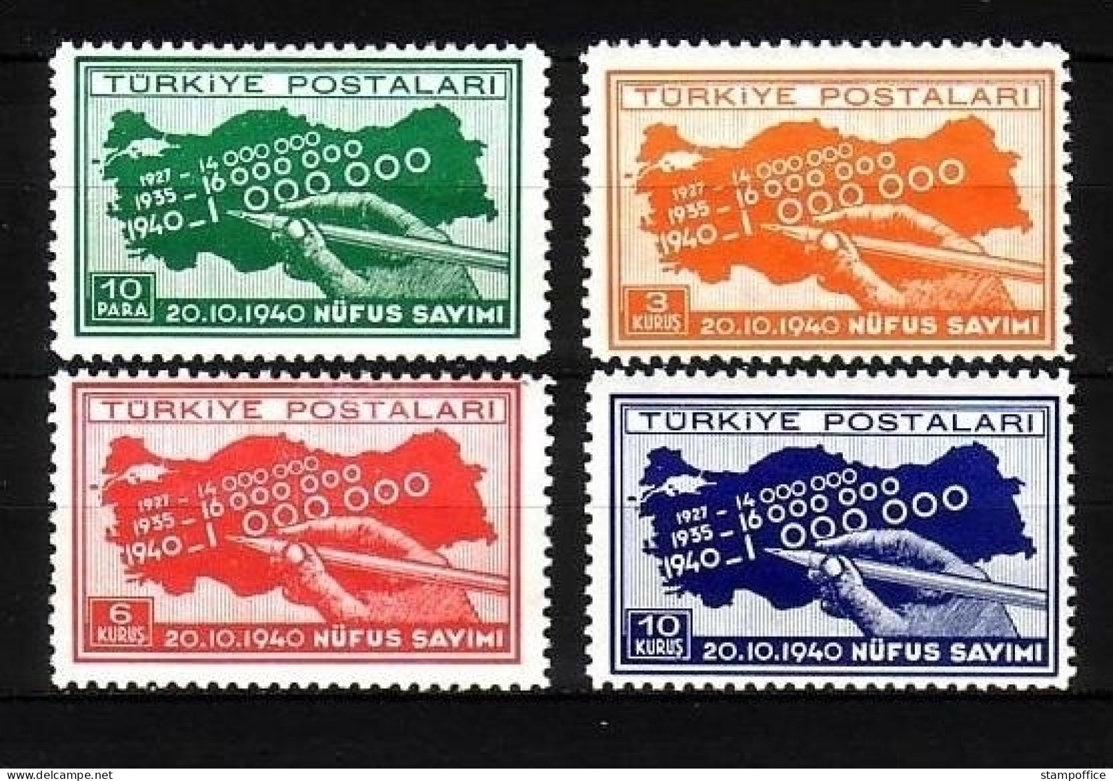 TÜRKEI MI-NR. 1086-1089 POSTFRISCH(MINT) VOLKSZÄHLUNG - Neufs