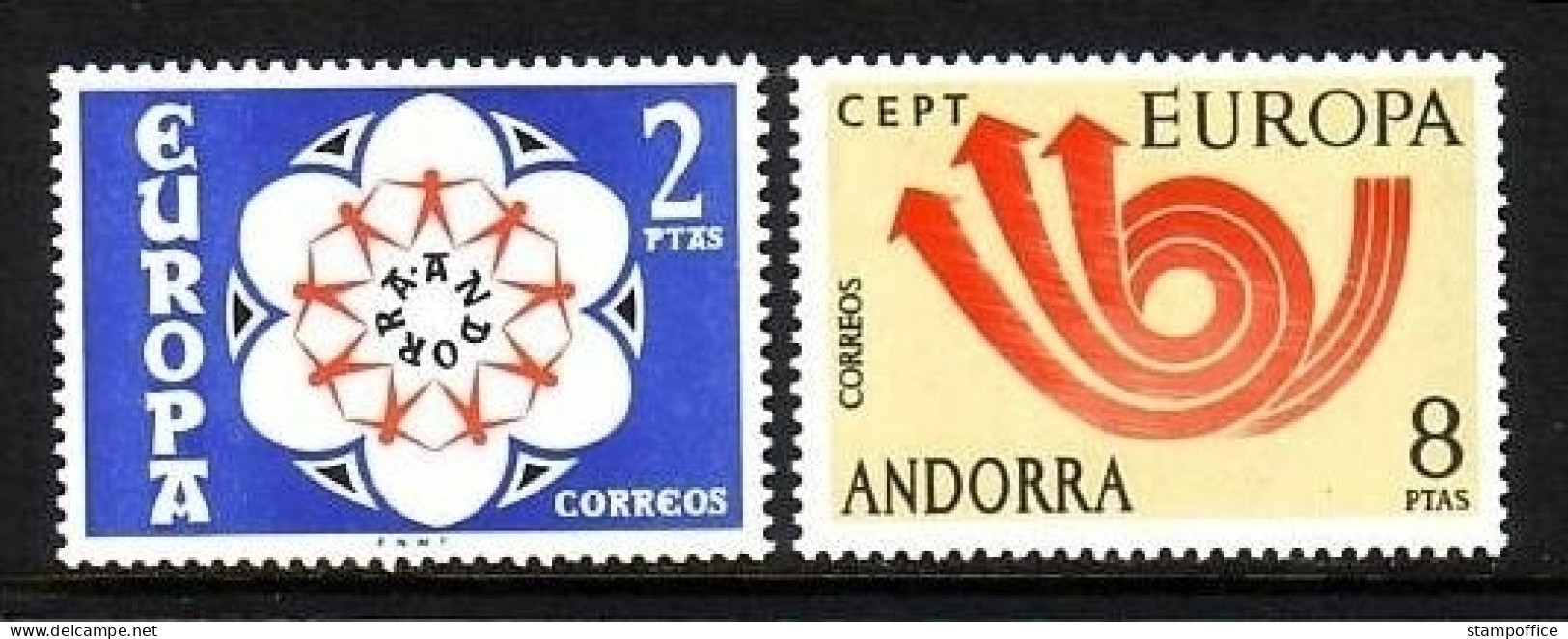 ANDORRA SPANISCH MI-NR. 84-85 POSTFRISCH(MINT) EUROPA 1973 - POSTHORN - 1973
