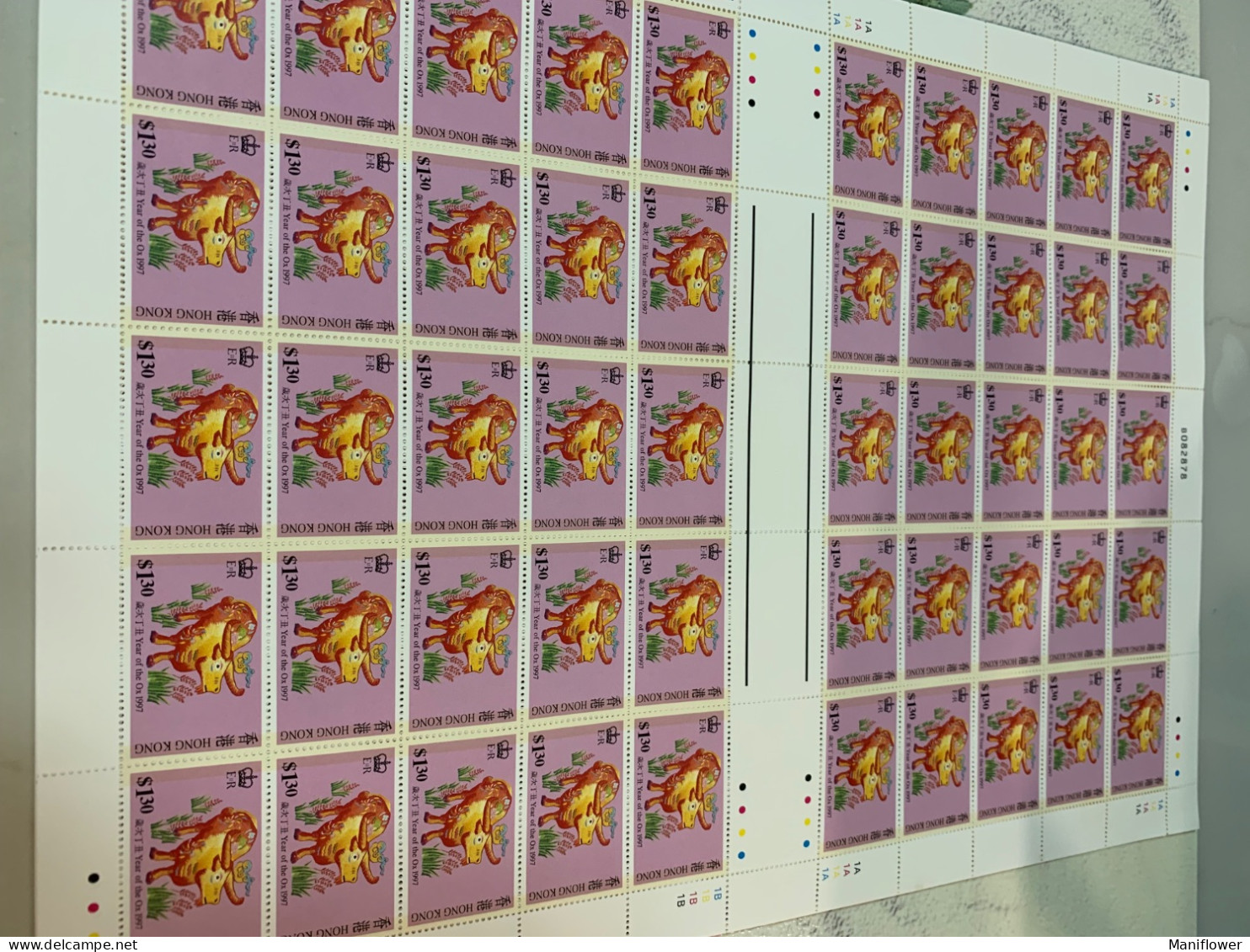 Hong Kong Stamp New Year Ox Whole Sheet 1997 = 50 Sets - Ungebraucht