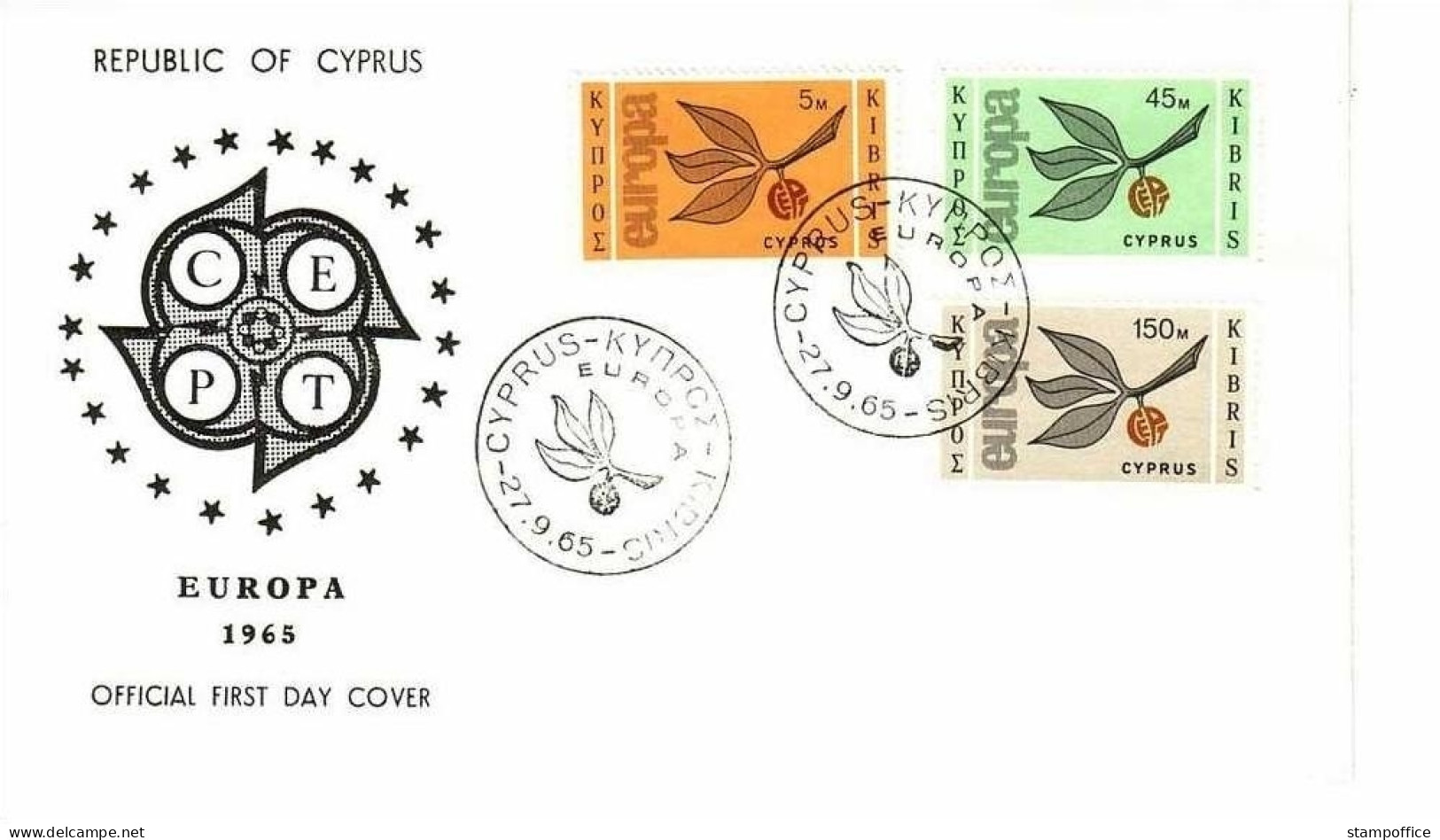 ZYPERN MI-NR. 258-260 FDC CEPT 1965 ZWEIG - 1965