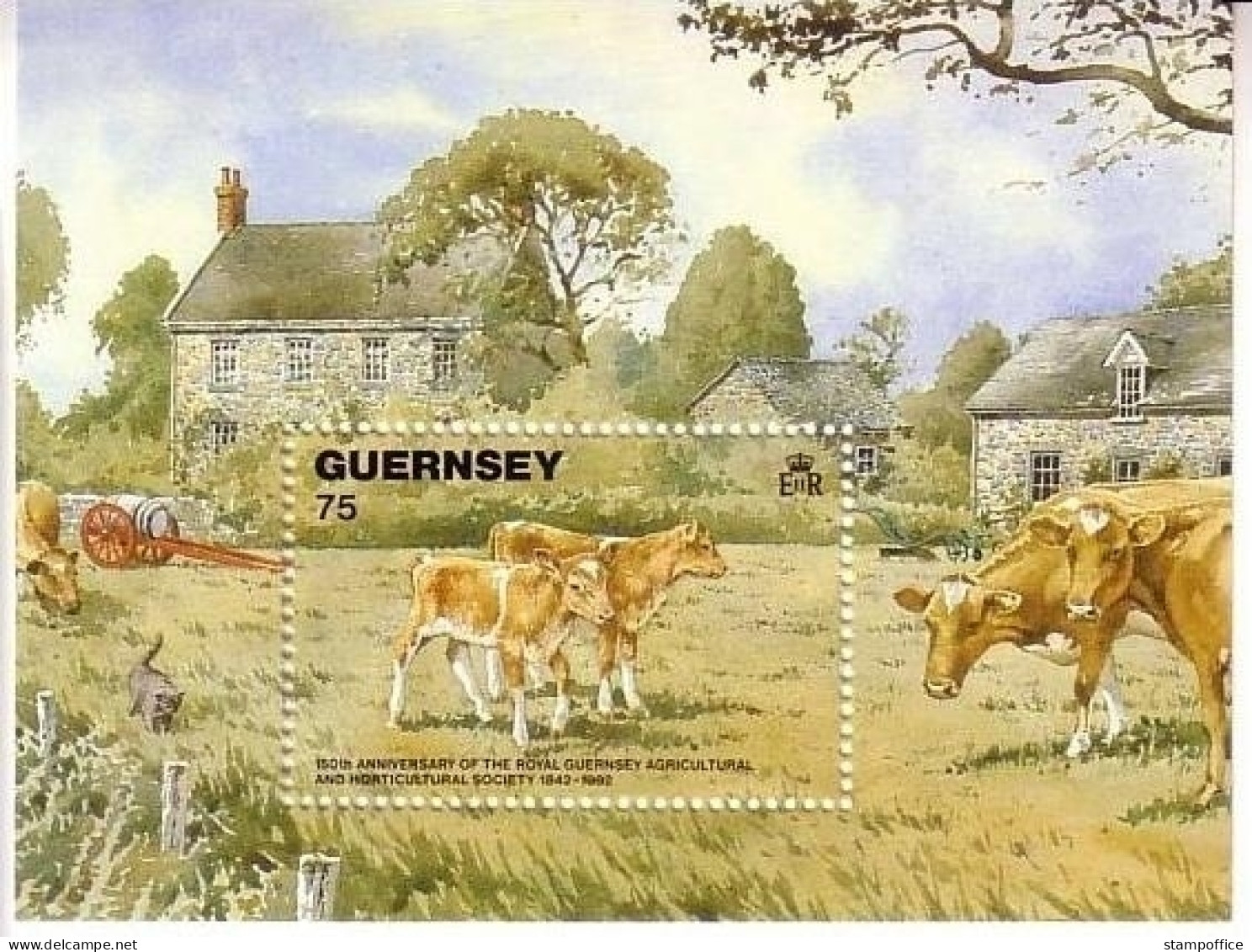 GUERNSEY BLOCK 9 POSTFRISCH(MINT) ACKER- Und GARTENBAU KÜHE 1992 - Guernsey