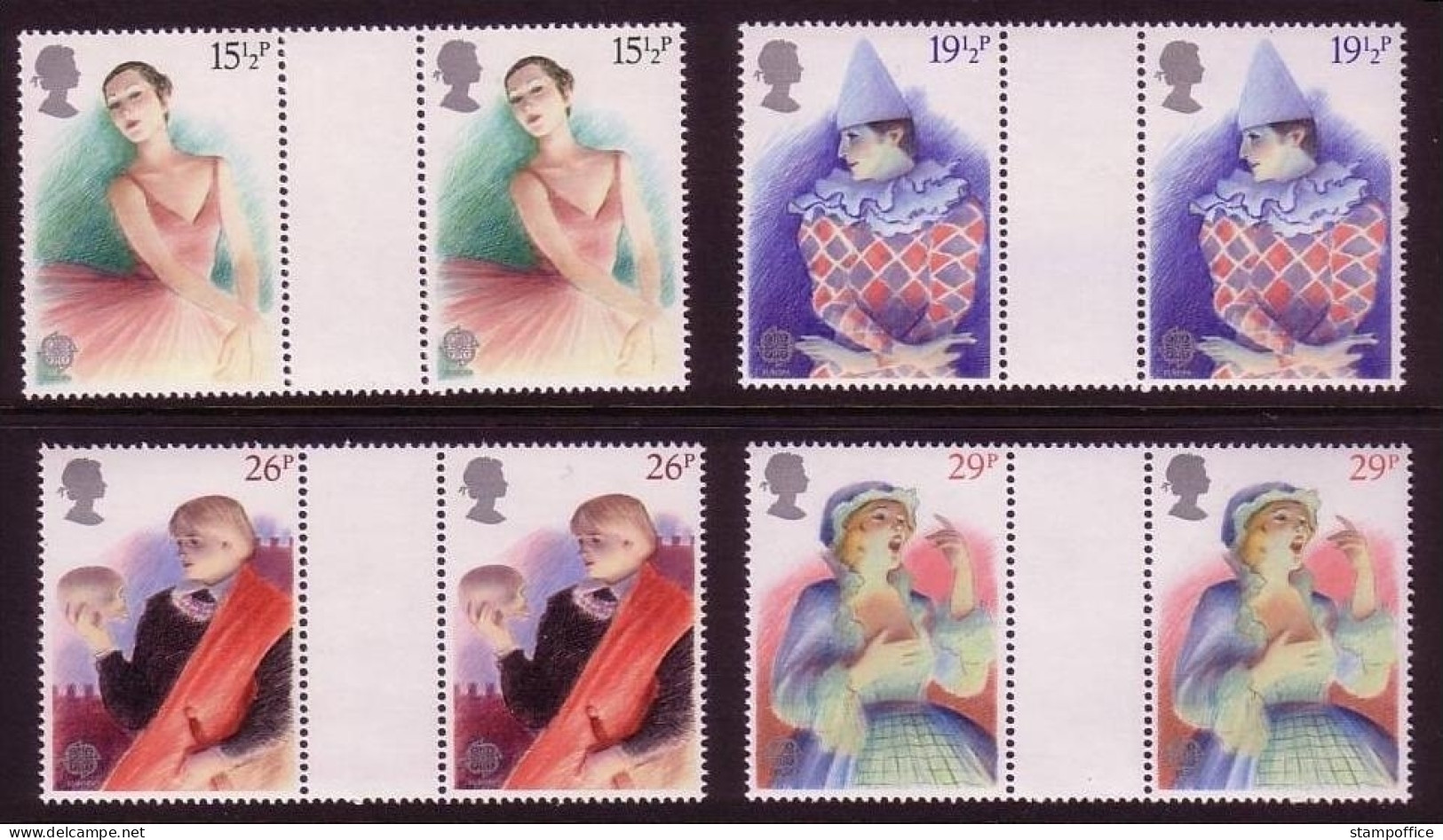 GROSSBRITANNIEN MI-NR. 914-917 POSTFRISCH(MINT) GUTTERPAIR CEPT 1982 HISTORISCHE EREIGNISSE THEATER - 1982