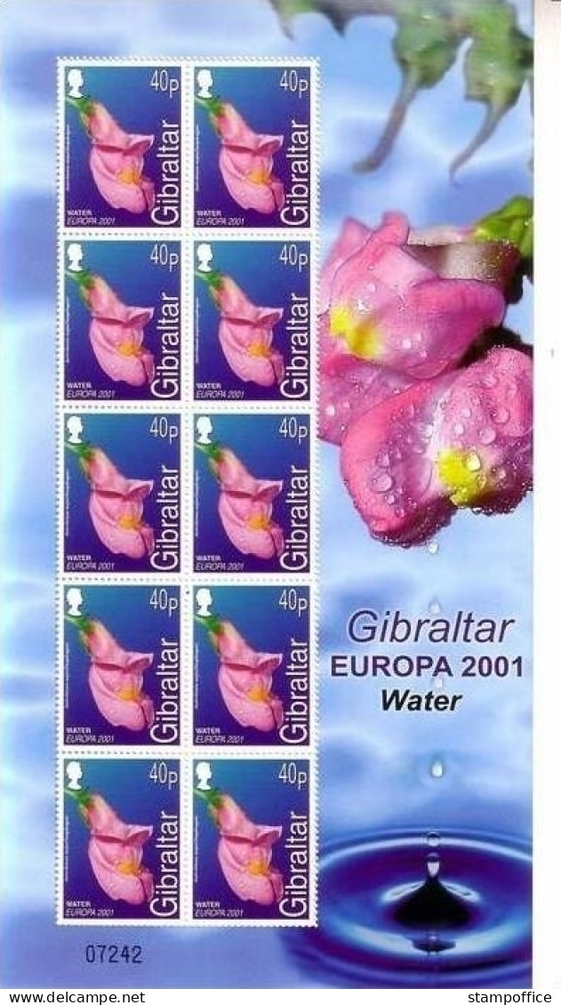 GIBRALTAR MI-NR. 962-965 KLEINBOGENSATZ POSTFRISCH(MINT) EUROPA 2001 WASSER SEEPFERDCHEN MÖWE - 2001