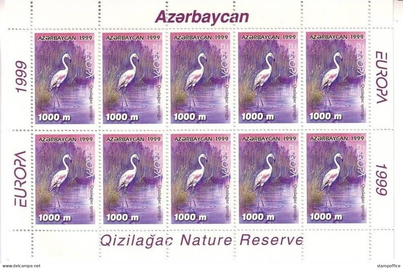 ASERBAIDSCHAN MI-NR. 442-443 POSTFRISCH(MINT) KLEINBOGENSATZ EUROPA 1999 - NATUR- Und NATIONALPARKS - 1999