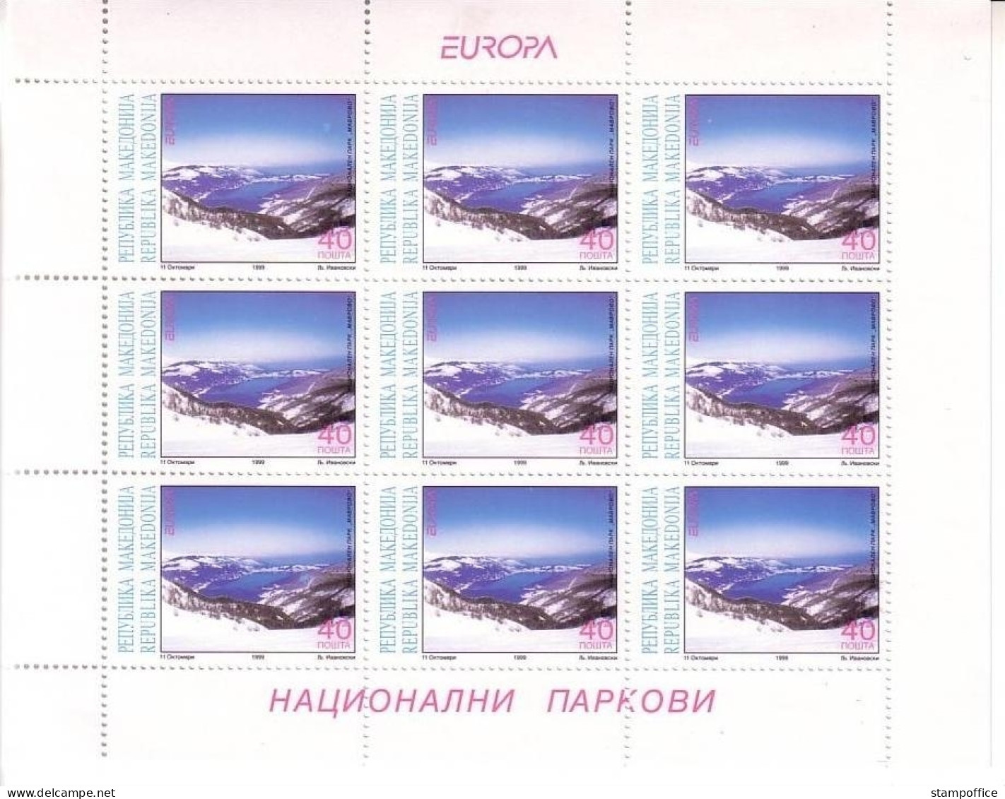 MAKEDONIEN MI-NR. 162-163 POSTFRISCH(MINT) KLEINBOGENSATZ EUROPA 1999 NATUR- Und NATIONALPARKS - 1999