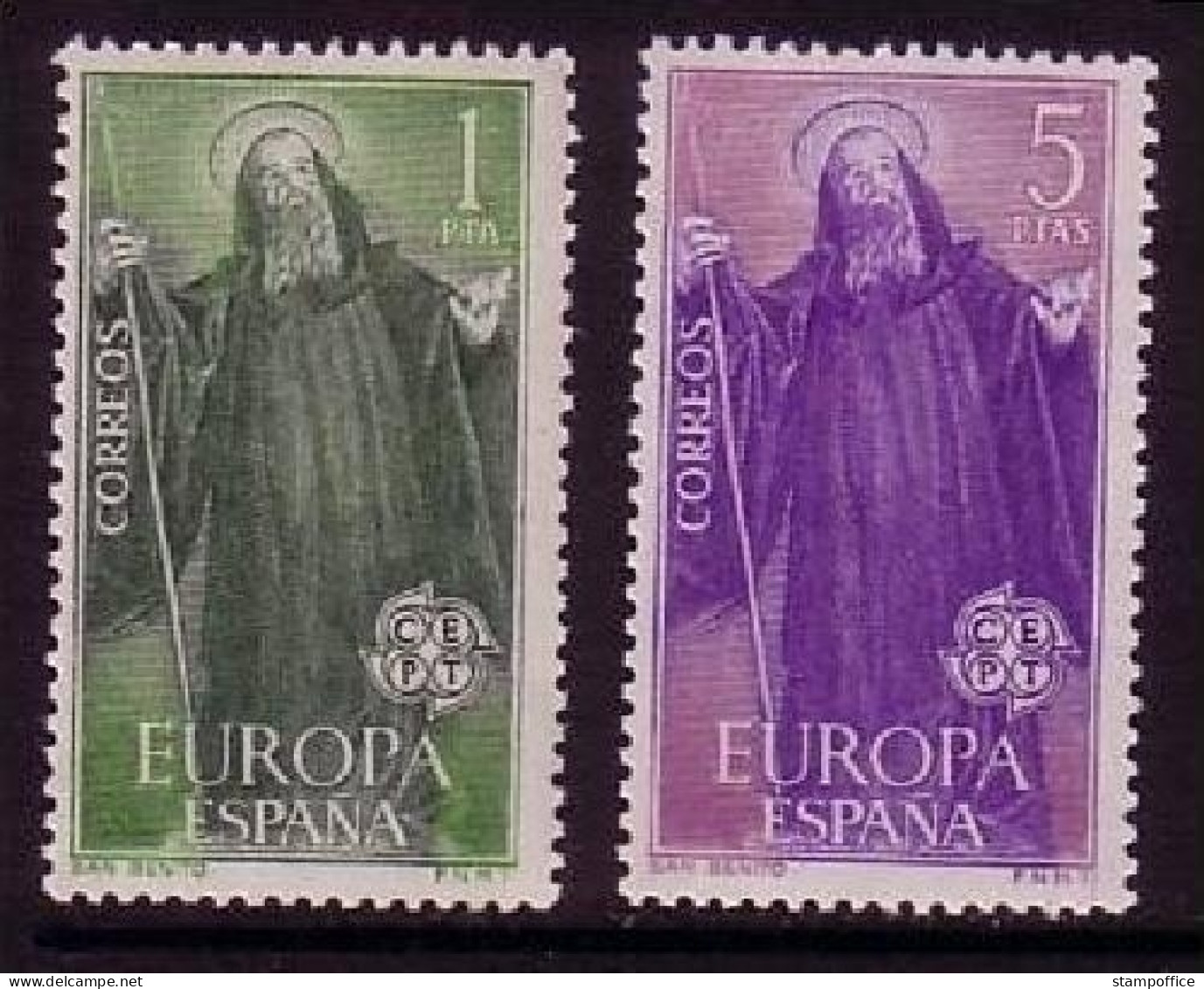 SPANIEN MI-NR. 1565-1566 POSTFRISCH(MINT) EUROPA 1965 HL. BENEDIKT - 1965