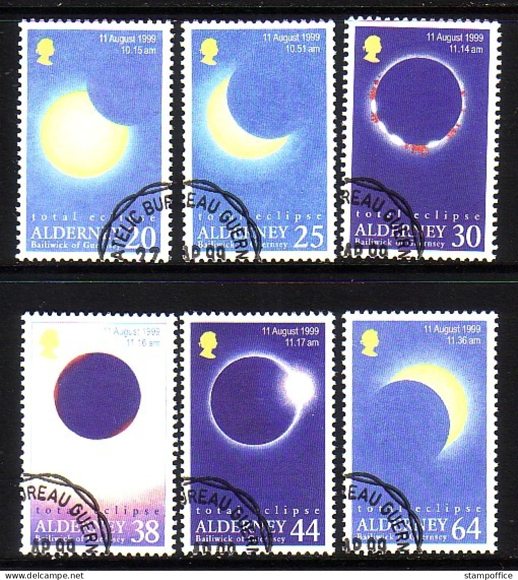 ALDERNEY MI-NR. 131-136 GESTEMPELT(USED) TOTALE SONNENFINSTERNIS 1999 TOTAL ECLIPS - Alderney