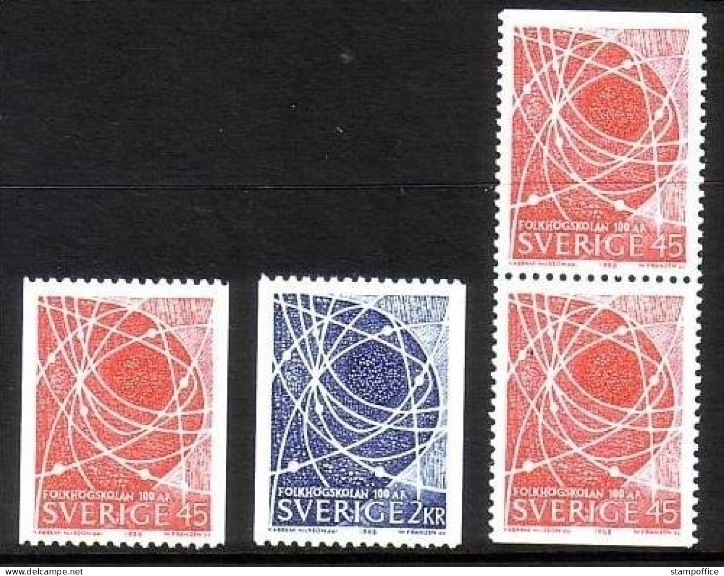 SCHWEDEN MI-NR. 614-615 C + 614 D/D POSTFRISCH VOLKSHOCHSCHULEN 1968 - Neufs