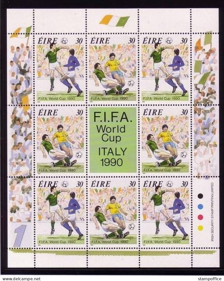 IRLAND MI-Nr. 712-713 POSTFRISCH(MINT) KLEINBOGEN FUSSBALL WM ITALIEN 1990 - Hojas Y Bloques