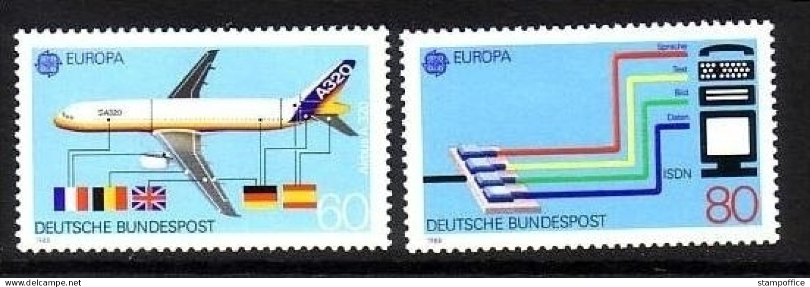 DEUTSCHLAND MI-NR. 1367-1368 POSTFRISCH(MINT) EUROPA 1988 TRANSPORTMITTEL AIRBUS A 320 - 1988