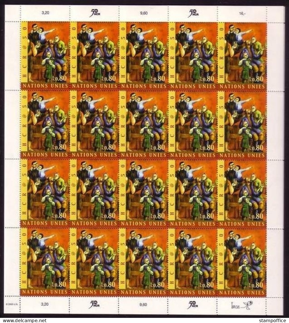 UNO-GENF KLEINBOGEN MI-NR. 407 POSTFRISCH(MINT) FLÜCHTLINGE 2000 - Blokken & Velletjes