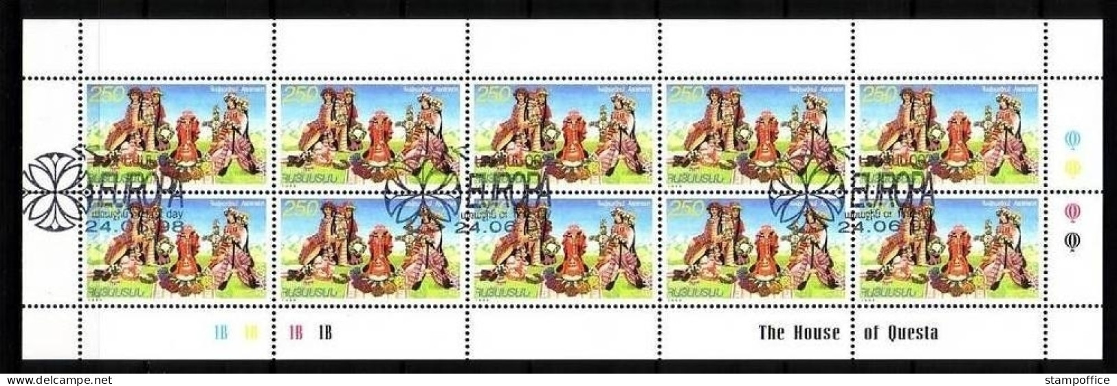 ARMENIEN MI-NR. 335-336 GESTEMPELT(USED) KLEINBOGENSATZ EUROPA 1998 FESTE Und FEIERTAGE - 1998