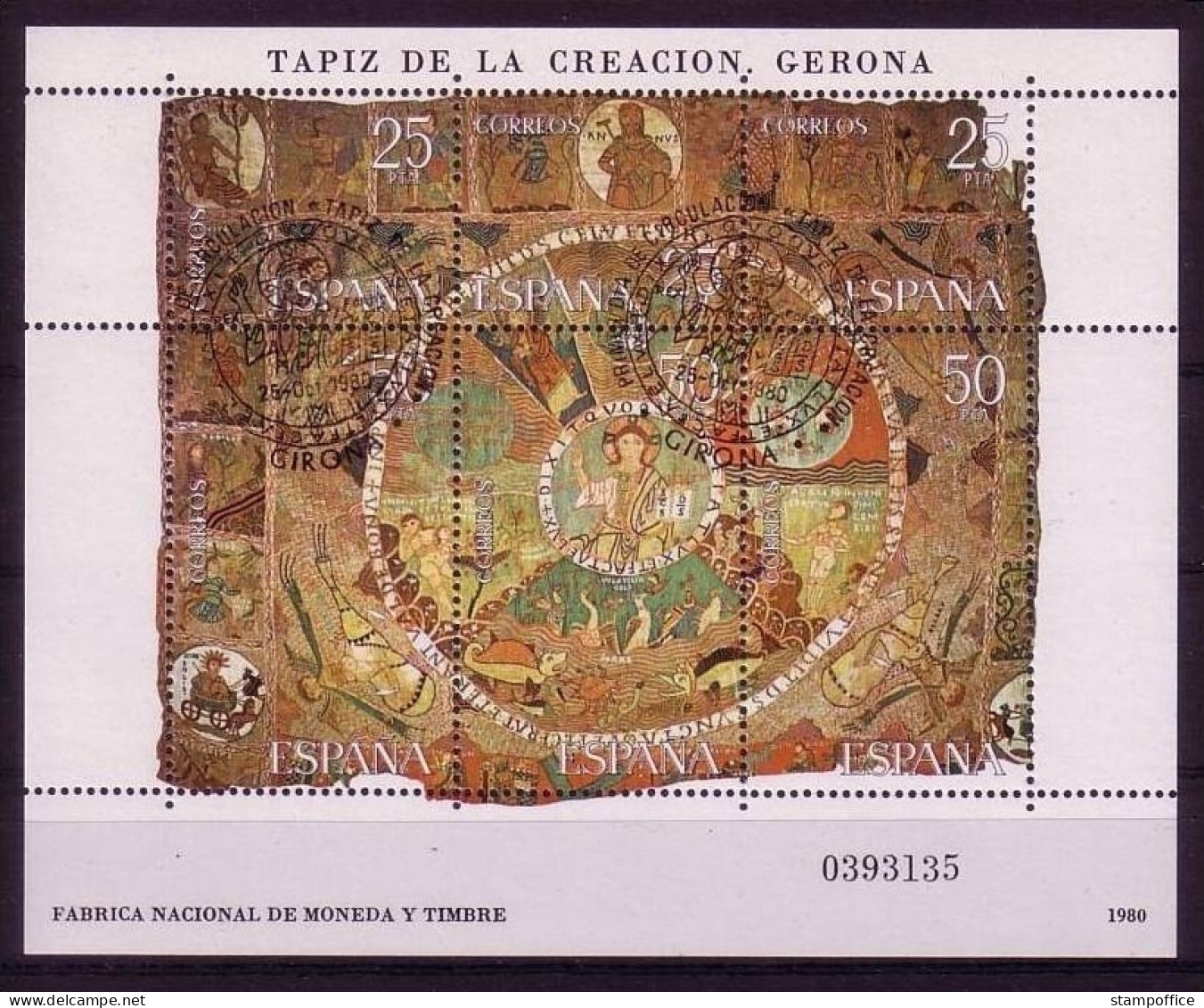 SPANIEN BLOCK 22 GESTEMPELT(USED) WANDTEPPICH KATHEDRALE VON GERONA 1980 - Blocs & Hojas