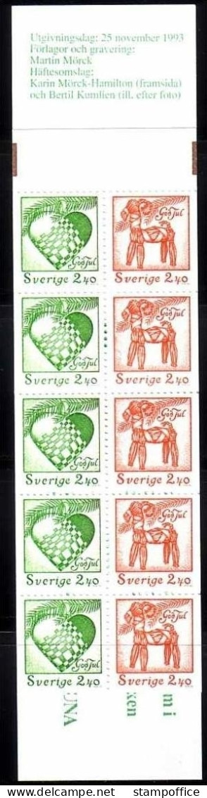 SCHWEDEN MH 187 POSTFRISCH(MINT) WEIHNACHTEN 1993 CHRISTBAUMSCHMCK - 1981-..