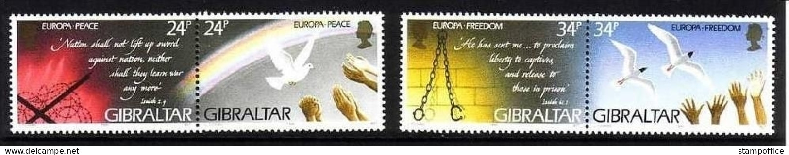 GIBRALTAR MI-NR. 710-713 POSTFRISCH(MINT) EUROPA 1995 FRIEDEN Und FREIHEIT FRIEDENSTAUBE SEESCHWALBE - 1995