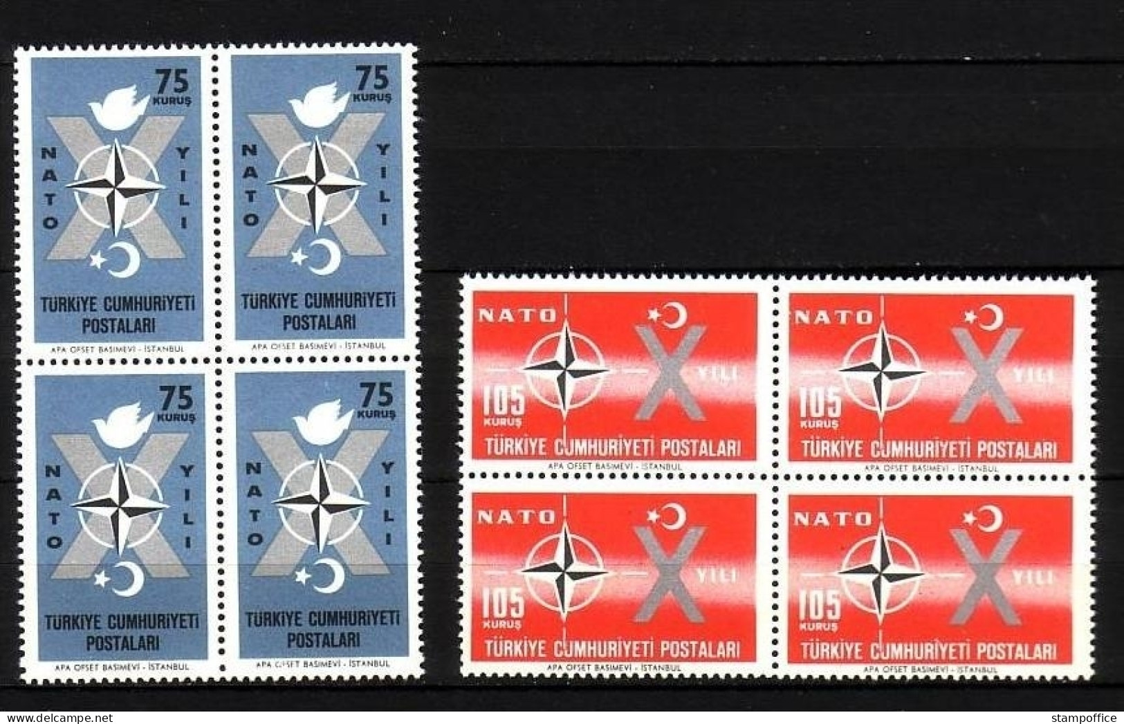 TÜRKEI 4 X MI-NR. 1830-1831 POSTFRISCH(MINT) 10 JAHRE TÜRKEI IN DER NATO - Unused Stamps