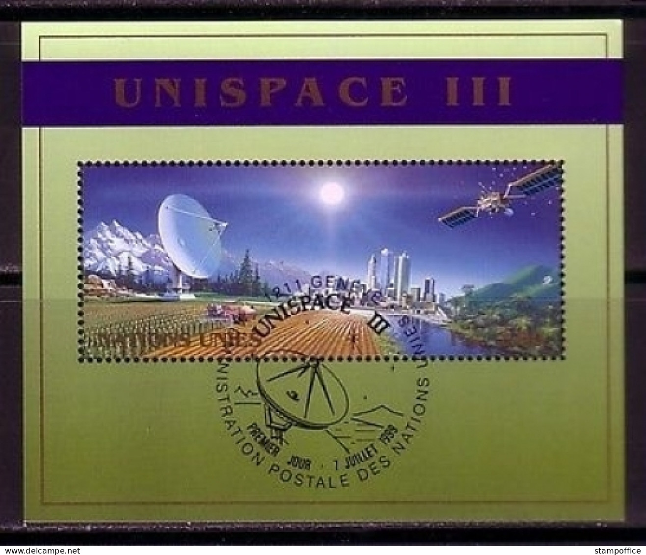 UNO GENF BLOCK 11 GESTEMPELT(USED) UNISPACE III ERKUNDUNGSSATELLITEN 1999 - Hojas Y Bloques