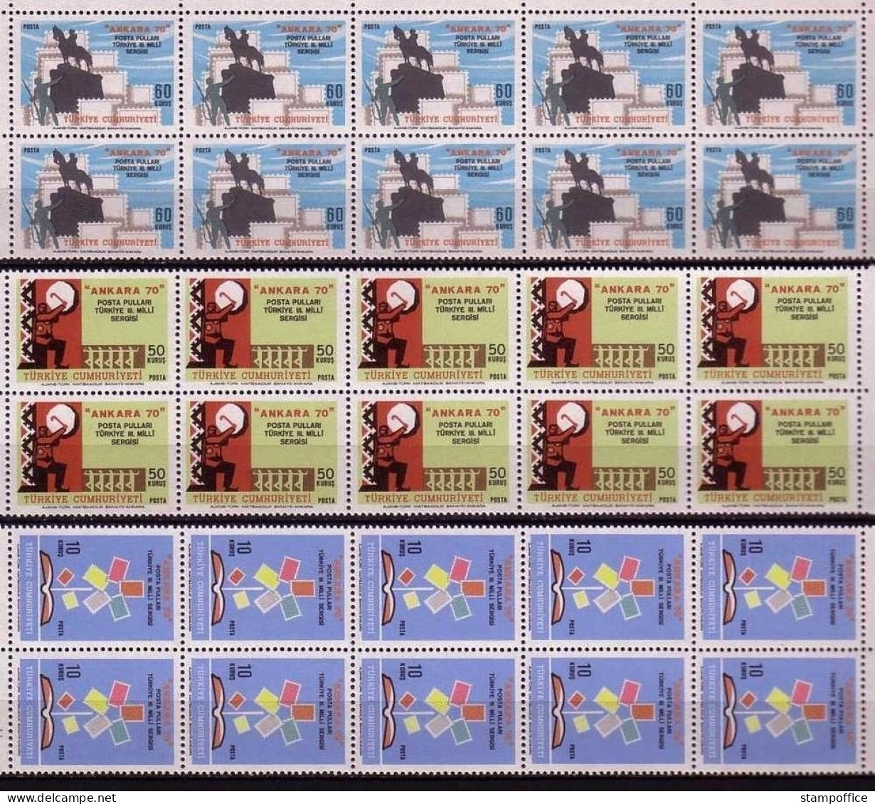 TÜRKEI MI-NR. 2198-2200 POSTFRISCH(MINT) 10er Streifen NATIONALE BRIEFMARKENAUSSTELLUNG - ATATÜRK - Unused Stamps