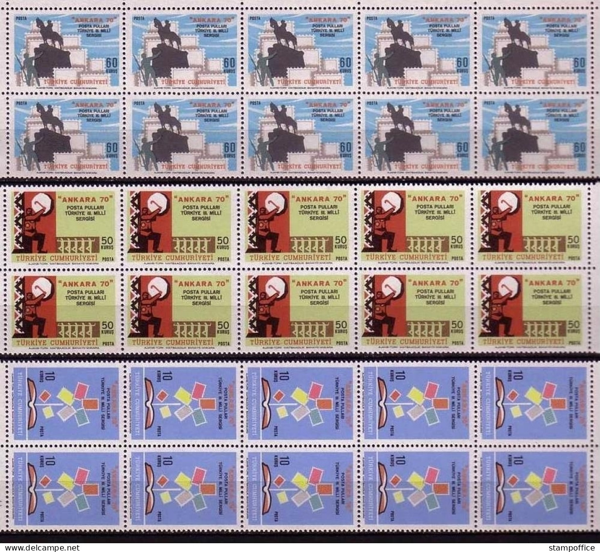 TÜRKEI MI-NR. 2198-2200 POSTFRISCH(MINT) 10er Streifen NATIONALE BRIEFMARKENAUSSTELLUNG - ATATÜRK - Neufs