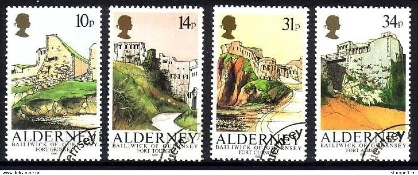 ALDERNEY MI-NR. 28-31 O FESTUNGEN 1986 - Alderney