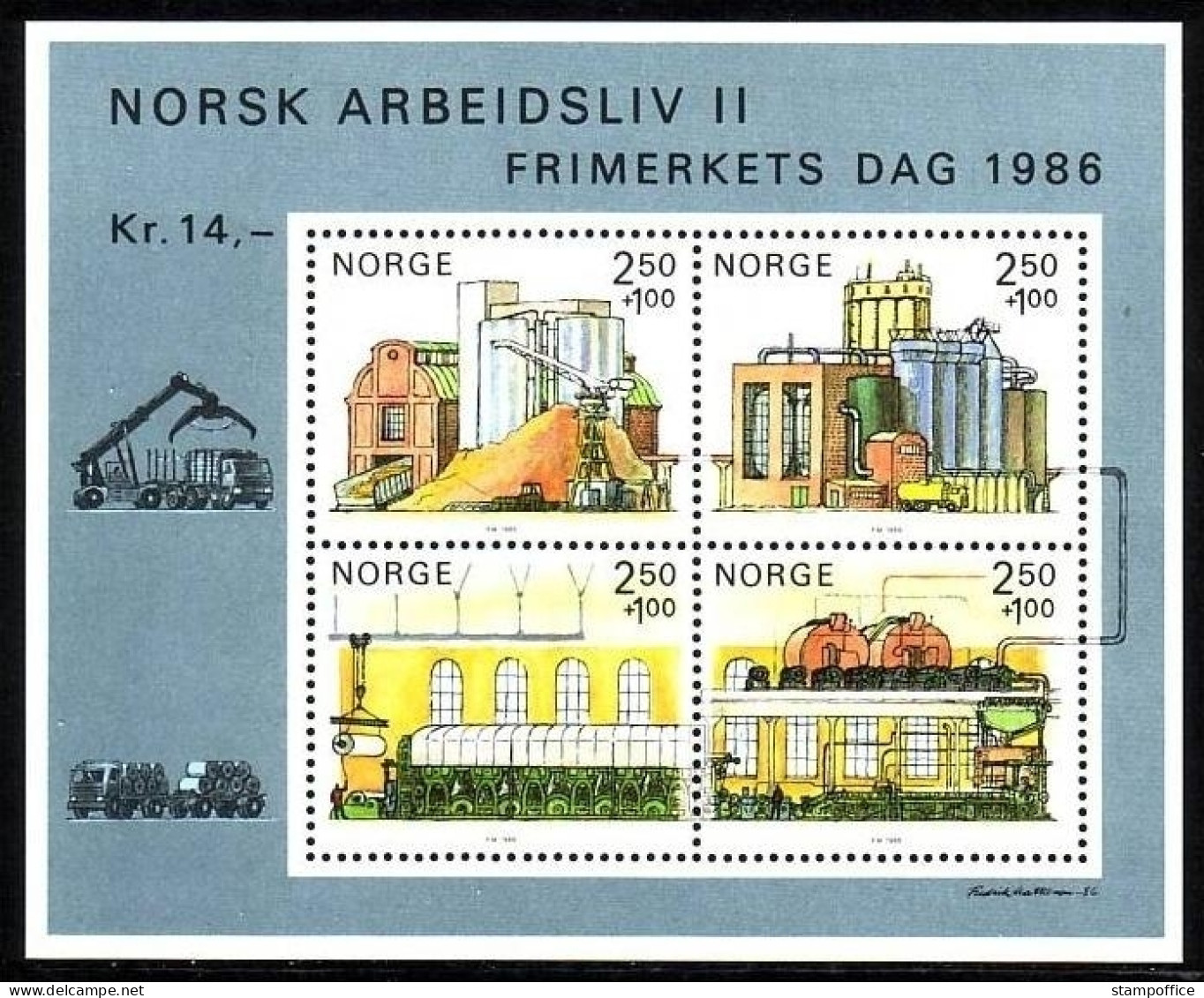 NORWEGEN BLOCK 6 POSTFRISCH(MINT) TAG DER BRIEFMARKE 1986 - PAPIERINDUSTRIE - Blocchi & Foglietti