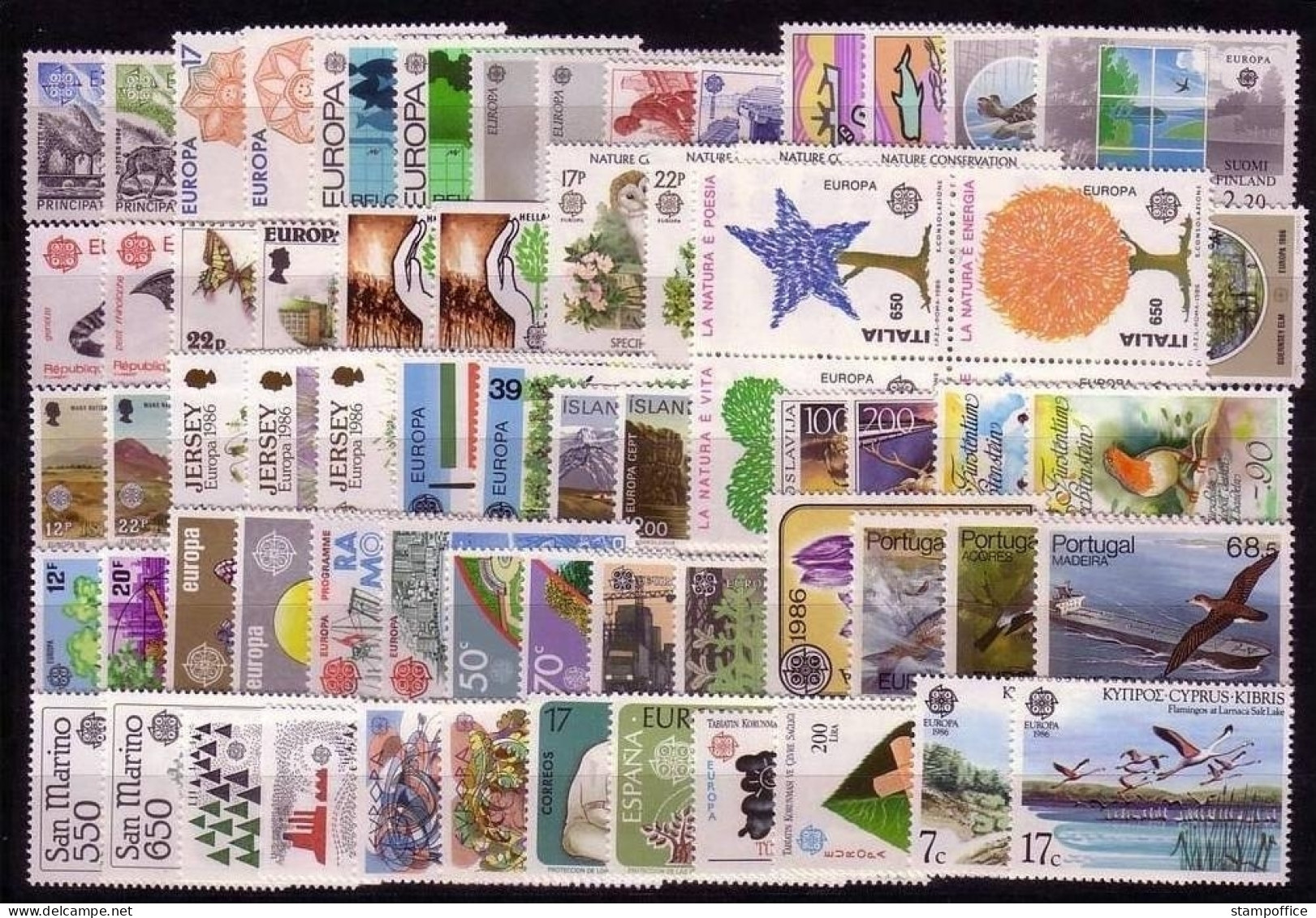 EUROPA CEPT JAHRGANG 1986 POSTFRISCH(MINT) MIT BLÖCKEN NATUR- UND UMWELTSCHUTZ - 1986