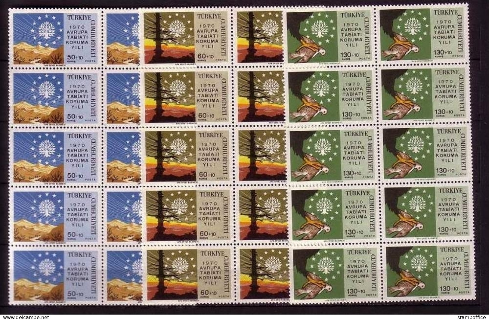 TÜRKEI MI-NR. 2158-2160 POSTFRISCH(MINT) 10 Er EINHEIT MITLÄUFER 1970 NATURSCHUTZJAHR - Unused Stamps