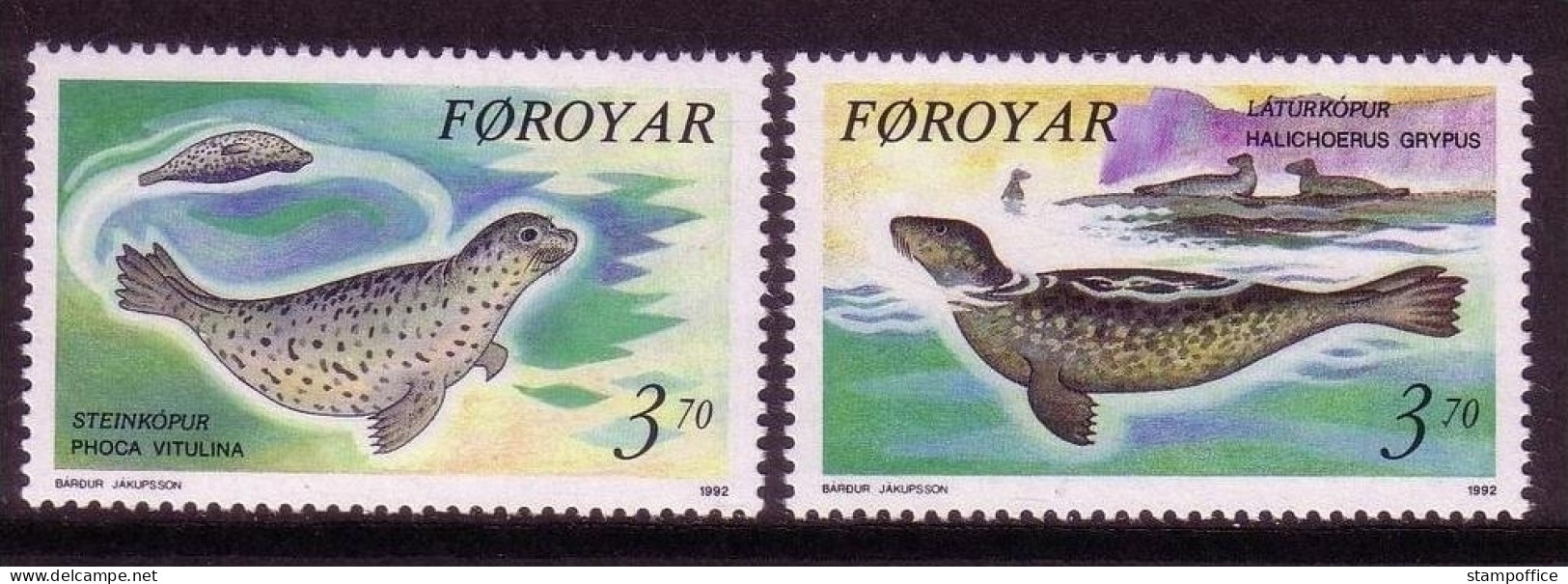 FÄRÖER MI-NR. 235-236 POSTFRISCH(MINT) SEEHUNDE - KEGELROBBE 1992 - Färöer Inseln