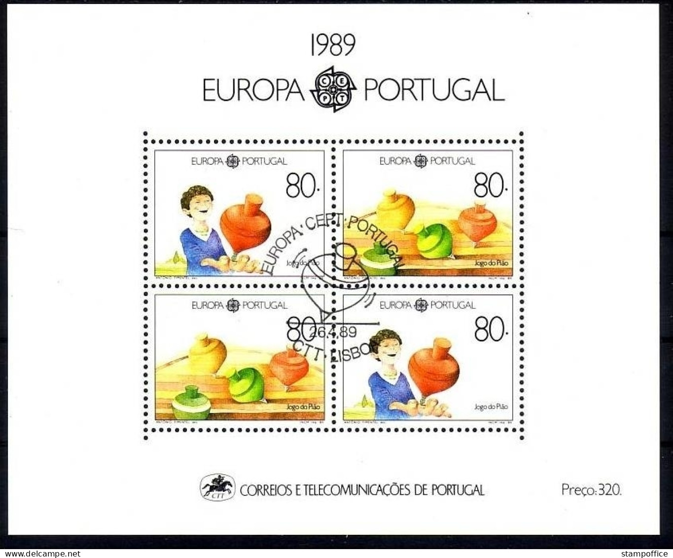 PORTUGAL BLOCK 64 GESTEMPELT(USED) EUROPA 1989 KINDERSPIELE - 1989