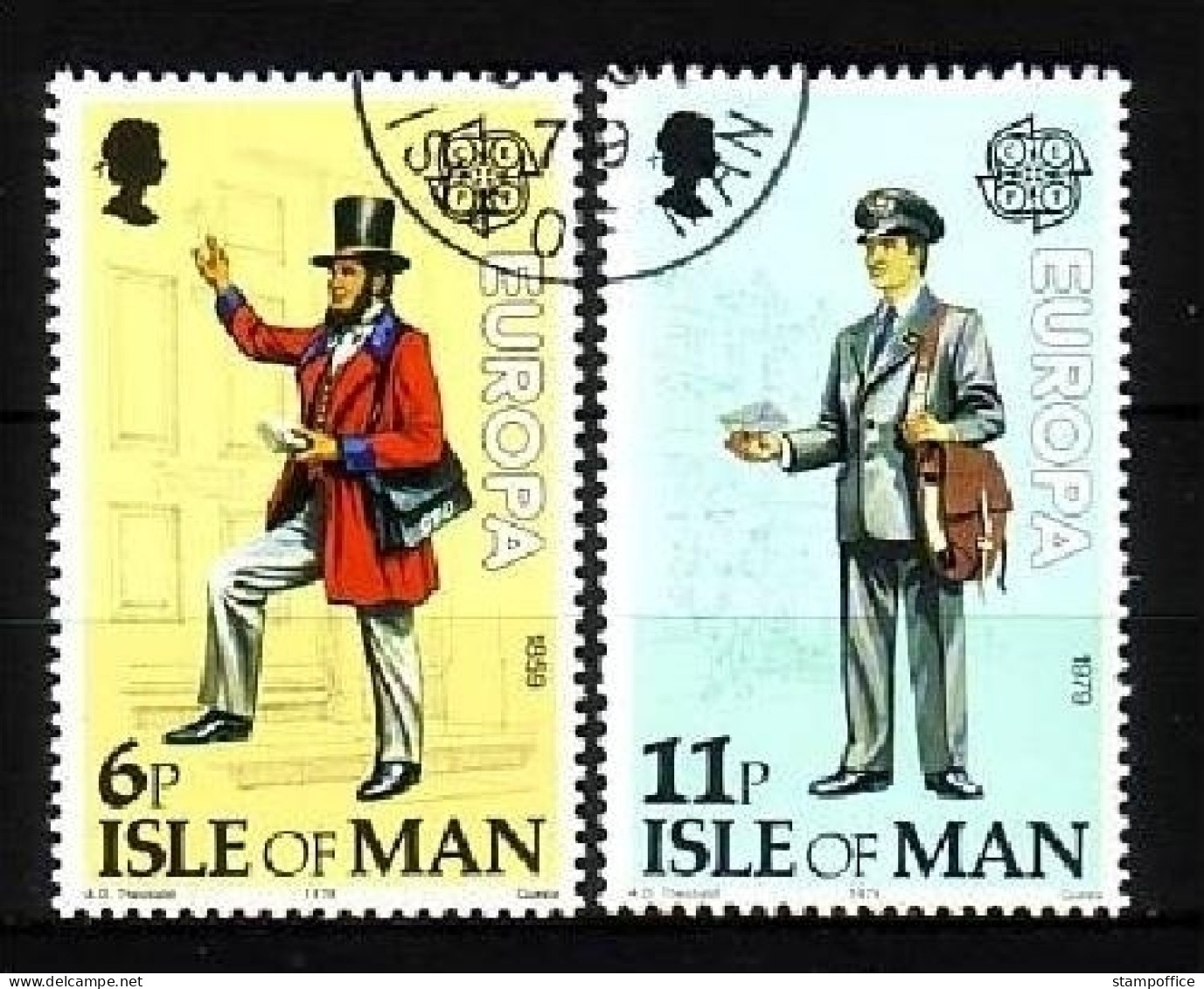 ISLE OF MAN MI-NR. 142-143 GESTEMPELT(USED) EUROPA 1979 POST- Und FERNMELDEWESEN POSTBOTE - 1979