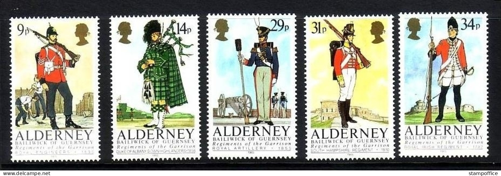 ALDERNEY MI-NR. 23-27 POSTFRISCH(MINT) HISTORISCHE UNIFORMEN 1985 - Alderney