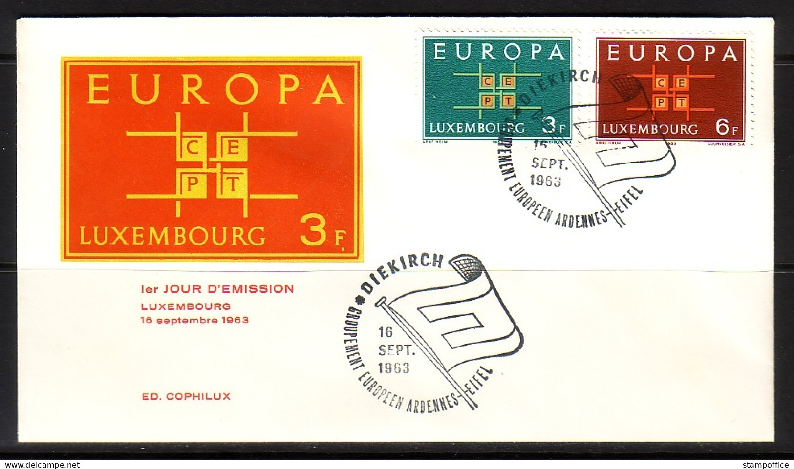 LUXEMBOURG MI-NR. 680-681 FDC CEPT 1963 DIEKIRCH - 1963