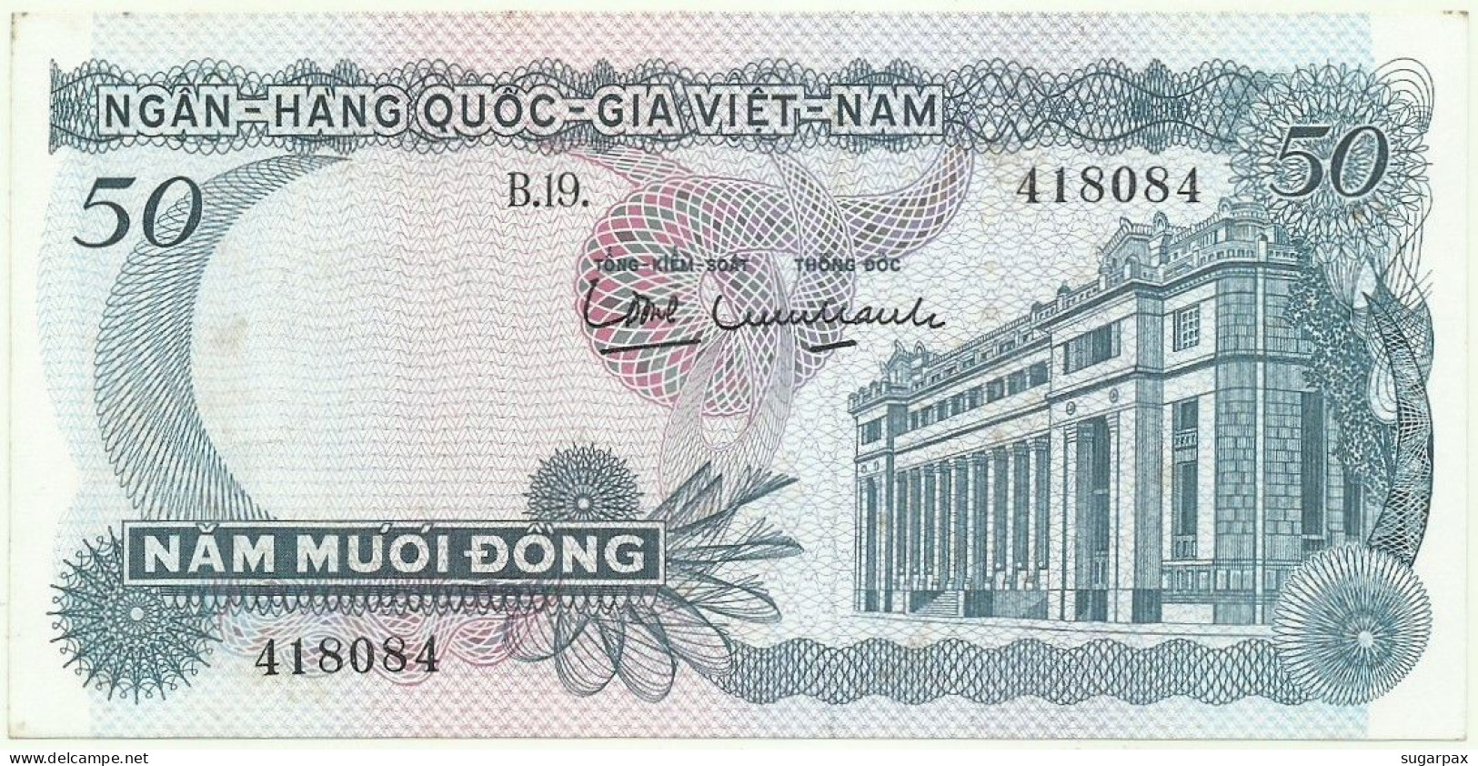 SOUTH VIET NAM - 50 DONG - ND ( 1969 ) - P 25 - AUnc. - SÉRIE B.19. - VIETNAM - Viêt-Nam