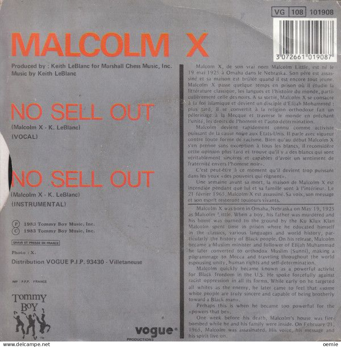 MALCOLM X  NO SELL OUT - Andere - Franstalig